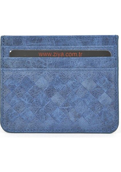, Unisex Hakiki Deri Kartlık 1539852Z06 Kot Mavi