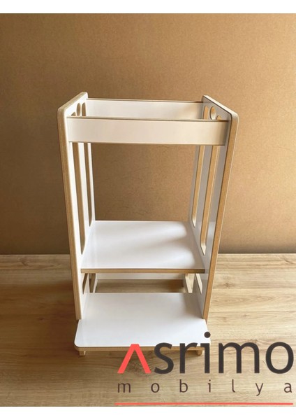 Ahşap Öğrenme Kulesi - Beyaz