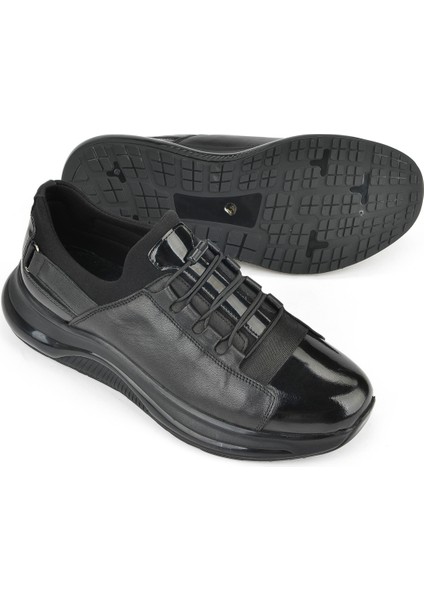 , Erkek Hakiki Deri Sneaker 153423Z704 Siyah fırsatları