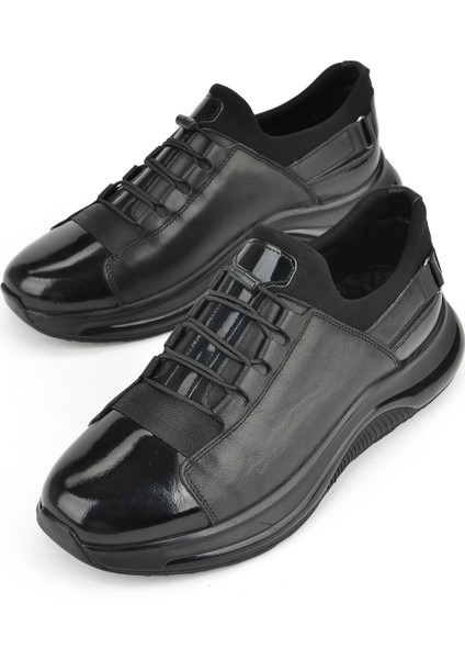 , Erkek Hakiki Deri Sneaker 153423Z704 Siyah indirimleri