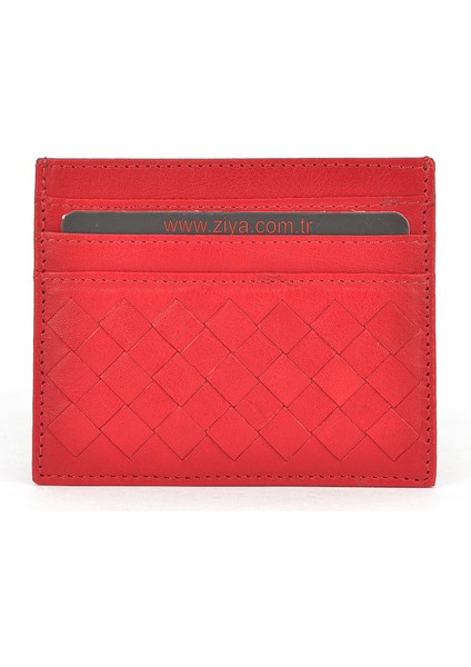 , Unisex Hakiki Deri Kartlık 1539852Z05 Kırmızı