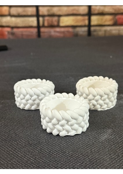3'lü Örgü Desenli Mini Saksı Seti – Modern Dekoratif Minimalist Skulent ve Kaktüs Saksı Seti (6x5 Cm) modelleri