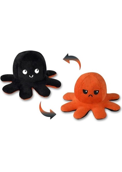 62054 Mood Değiştiren Peluş Ahtapot 20 Cm. Siyah - Turuncu
