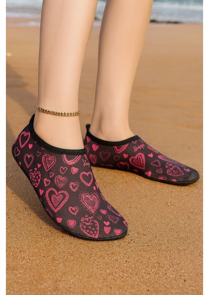 Deniz Havuz Ayakkabısı Kaymaz Taban Özelliği ile Su Sporları için Siyah