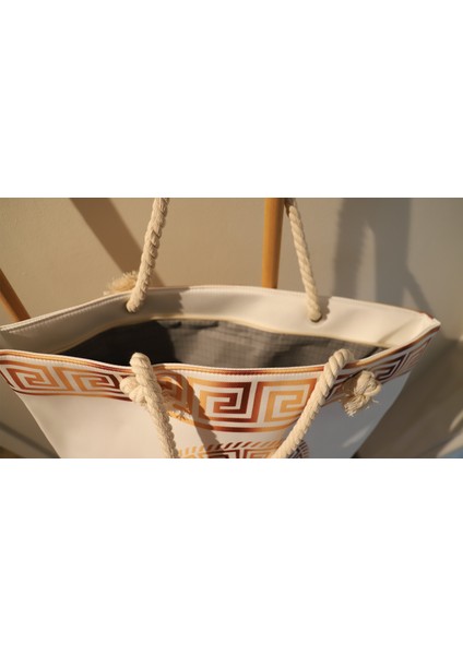 Kadın Lüks Desen Çanta - Fermuarlı- 50*35 Cm- Plaj Çantası
