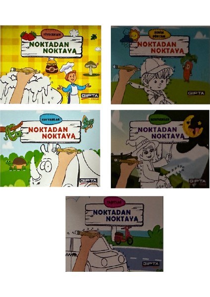 Okul Öncesi Noktadan Noktaya Çizgi ve Tamamlama Seti -5 Kitap