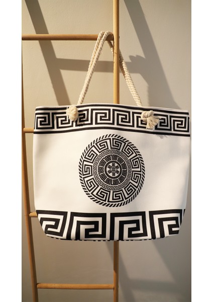 Kadın Lüks Desen Çanta - Fermuarlı- 50*35 Cm- Plaj Çantası