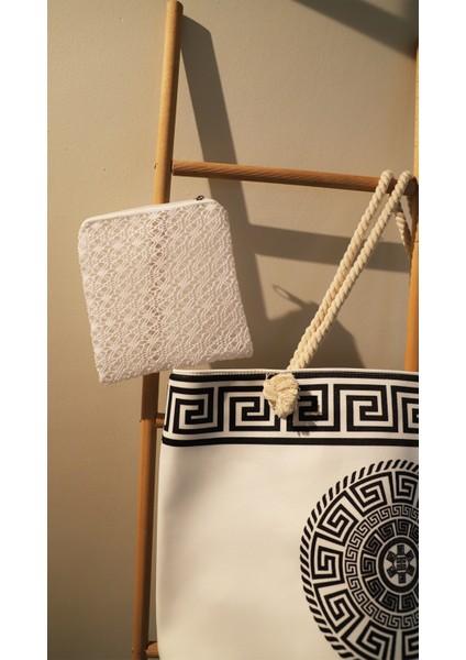 Kadın Lüks Desen Çanta - Fermuarlı- 50*35 Cm- Plaj Çantası modelleri