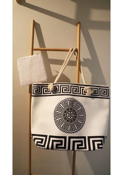 Kadın Lüks Desen Çanta - Fermuarlı- 50*35 Cm- Plaj Çantası fırsatları