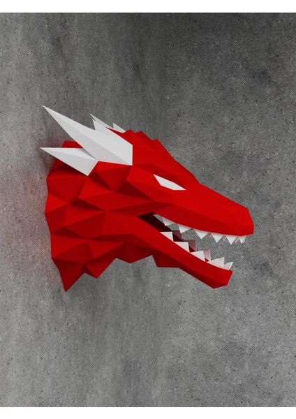 Akrobat Ejderha 3D Duvar Dekoru | Hazır Kesilmiş Karton Duvar Süsü | Kendin Yap Çocuk Odası Dekorasyonu
