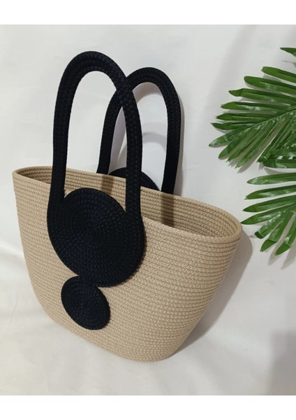 Tress Bej Kadın Omuz Siyah Askılı Plaj Çantası fırsatları