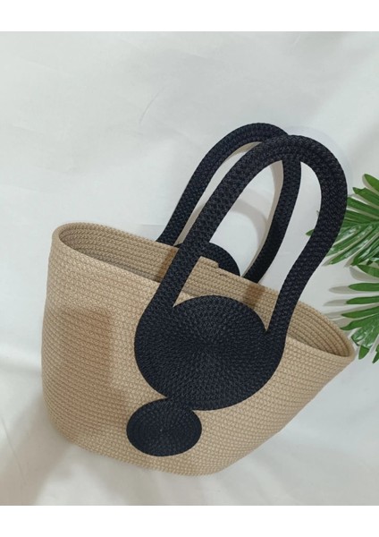 Tress Bej Kadın Omuz Siyah Askılı Plaj Çantası indirimleri