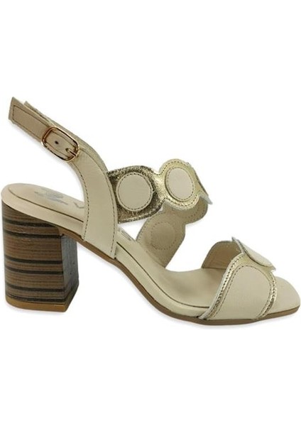 2108513 Günlük Hakiki Deri Bayan Sandalet-Bej fiyatları