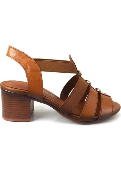 1857227 Günlük Hakiki Deri Bayan Sandalet-Taba fiyatları