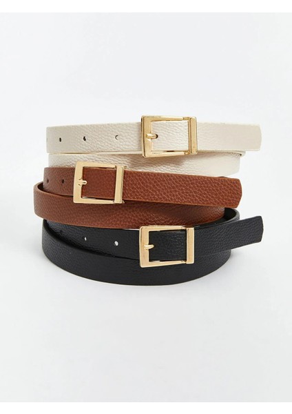 Lcw Deri Görünümlü Kadın Kemer 3'lü (W5)