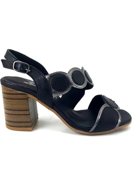 2108513 Günlük Hakiki Deri Bayan Sandalet-Siyah fiyatları