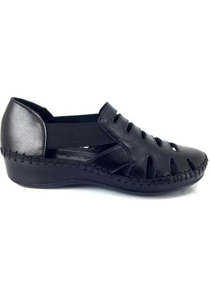 18791395 Günlük Hakiki Deri Bayan Sandalet-Siyah fiyatları