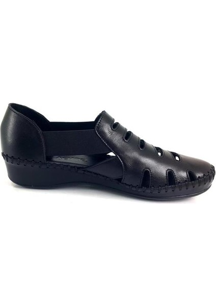 18791395 Günlük Hakiki Deri Bayan Sandalet-Siyah modelleri