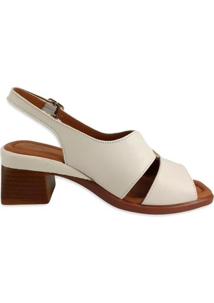 2311510 Günlük Hakiki Deri Bayan Sandalet-Bej modelleri