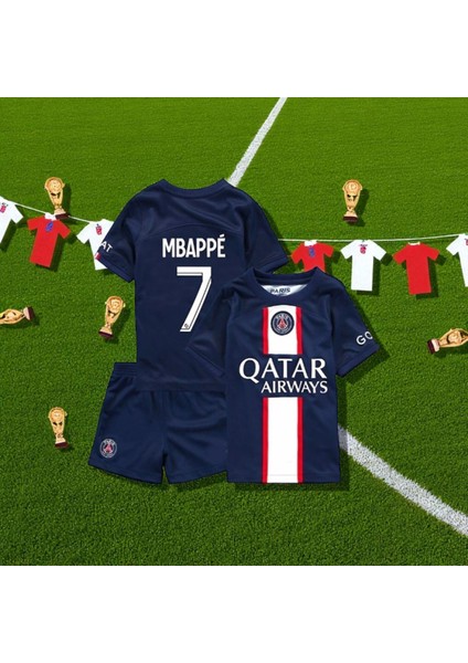 Psg Mbappe Paris Saint Germain 22/23 Sezon Halı Saha Çoraplı Forması 3'lü Set