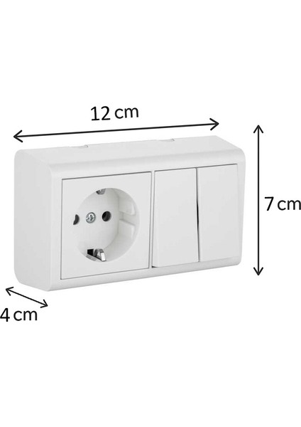 Sıva Üstü Komütatör + Topraklı Priz Ovivo Nivo fiyatları