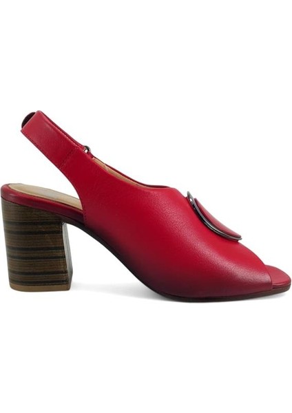 2108518 Günlük Hakiki Deri Bayan Sandalet-Kırmızı modelleri