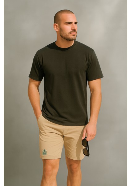 Store %100 Organik Pamuk Nefes Alan Tok Yumuşak Dokulu Premium Yarım Oversize Bisiklet Yaka Basic Erkek/Unisex Tişört Antrasit modelleri