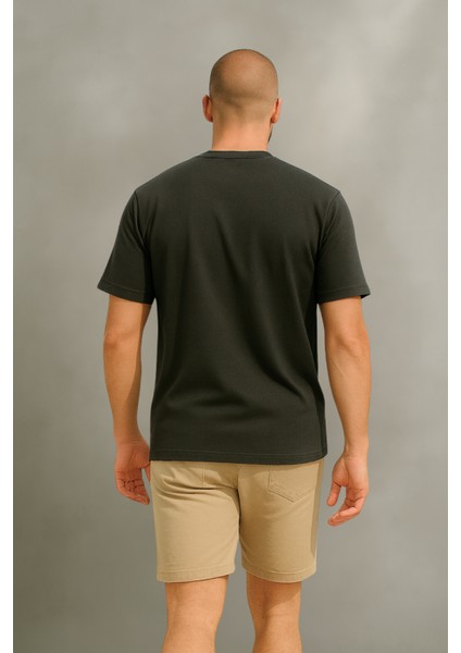 Store %100 Organik Pamuk Nefes Alan Tok Yumuşak Dokulu Premium Yarım Oversize Bisiklet Yaka Basic Erkek/Unisex Tişört Antrasit fırsatları