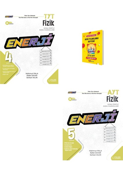 Tyt ve Ayt Enerji Fizik Konu Özetli Soru Fasikülleri Seti + Planlama Defteri