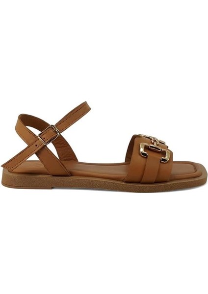 386 Hakiki Deri Günlük Kadın Sandalet-Taba fiyatları