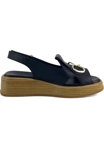 2780 Hakiki Deri Günlük Kadın Sandalet-Siyah modelleri