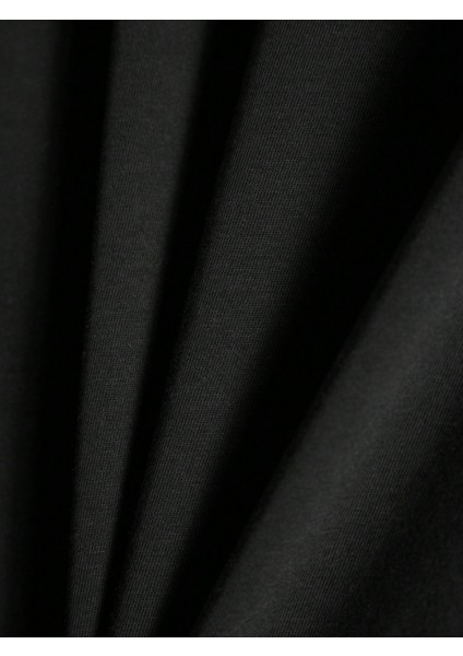 Siyah Bisiklet Yaka Önü Dalga Baskılı Erkek T-Shirt indirimleri