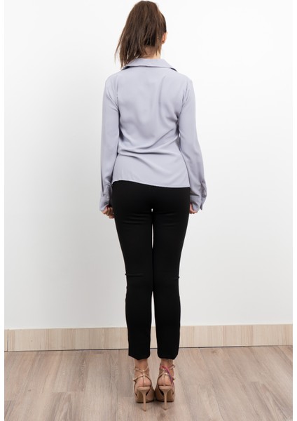 Nervür Dikişli Cepli Şifon Gömlek 7998 fırsatları