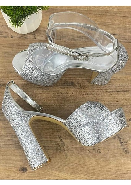 0000052 12 cm Inci Taş Detaylı Yüksek Topuklu Gelin & Abiye Ayakkabısı modelleri