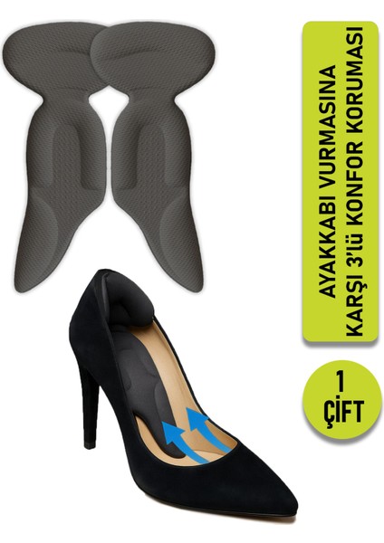 Ayakkabı Vurmasına Karşı 3 Bölgeli Konfor Pedi, Topuk, Kavis ve Bilek Desteği, Yarım Tabanlık | 1 Çift