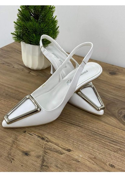 0000057 Metal Toka Detay Kadin Stiletto Topuklu Ayakkabi modelleri