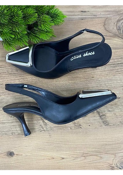 0000057 Metal Toka Detay Kadin Stiletto Topuklu Ayakkabi indirimleri