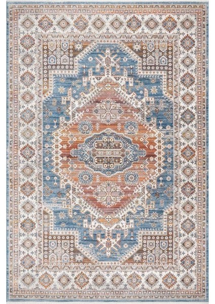 Discovery 1439A Lacivert Kırmızı Salon Oturma Yatak Odası Halısı