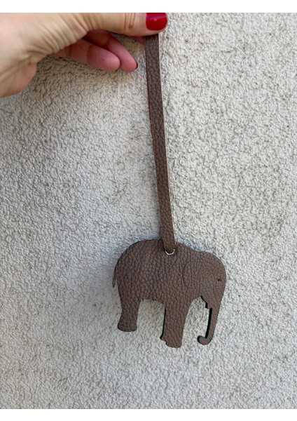 Pinkylola -Bereketli Fil Model-Vizon Hakiki Deri Çanta Süsü,bag Charm fırsatları