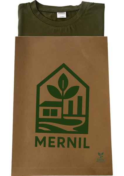 Store %100 Organik Pamuk Nefes Alan Tok Yumuşak Dokulu Premium Yarım Oversize Bisiklet Yaka Basic Kadın/Unisex Tişört Haki