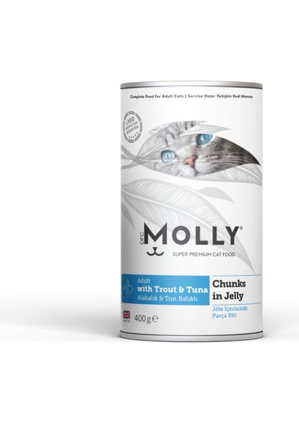 Jöle Içinde Parça Alabalık ve Ton Balıklı Yetişkin Kedi Konservesi 400GR