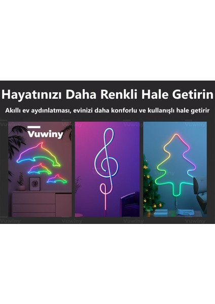 APP Mobil Uygulamalı Sese Duyarlı WIFI Özellikli IP67 RGB-IC Akıllı Led Neon Akıllı Aydınlatma (3 Metre - 5V) modelleri
