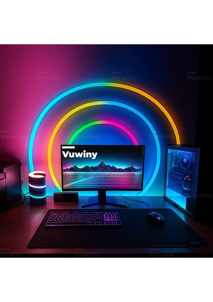 APP Mobil Uygulamalı Sese Duyarlı WIFI Özellikli IP67 RGB-IC Akıllı Led Neon Akıllı Aydınlatma (3 Metre - 5V)