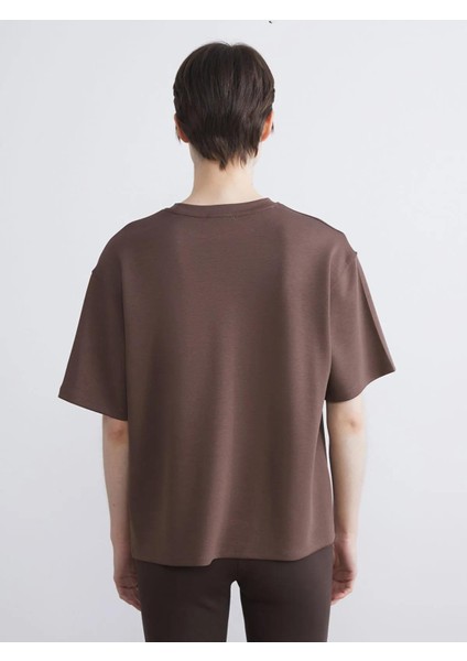 Lcw Vision Bisiklet Yaka Nakışlı Oversize Kadın Tişört (W5) fırsatları