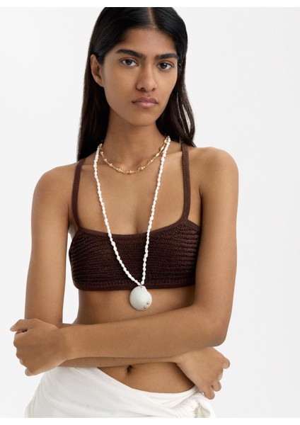 Deniz Kabuklu Boncuklu Kolye Seti