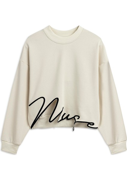 Slogan Nakışlı Crop Sweatshırt TW6250091027018 indirimleri