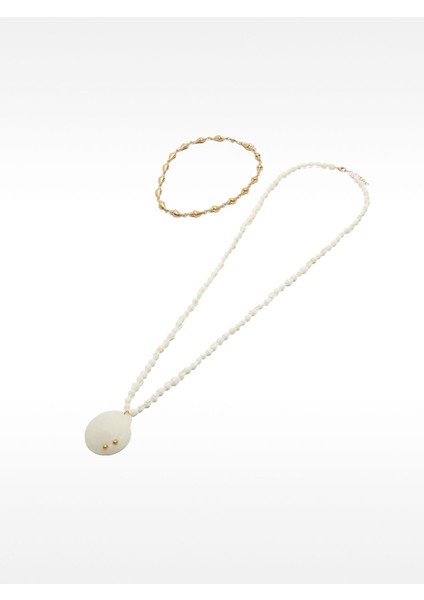 Deniz Kabuklu Boncuklu Kolye Seti fırsatları