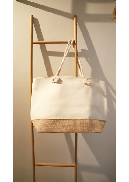 Jüt Kanvas Çanta - Fermuarlı- 50*35 Cm- Plaj Çantası indirimleri