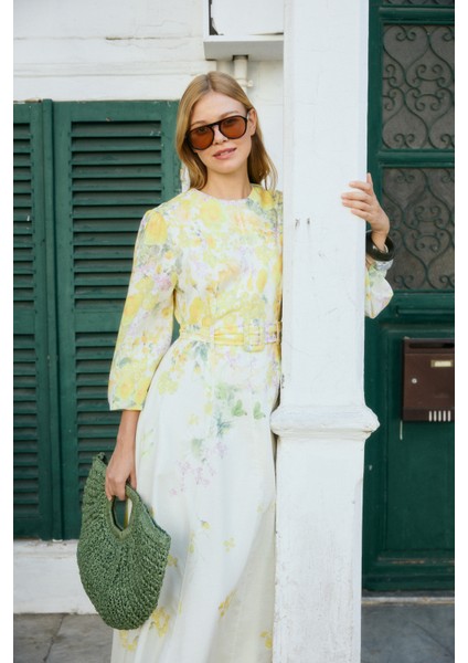 Gardenya Keten Elbise Soft Sarı fiyatları