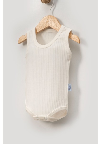 %100 Organik Pamuk 3'lü Bebek Atlet Body Zıbın Ekru modelleri
